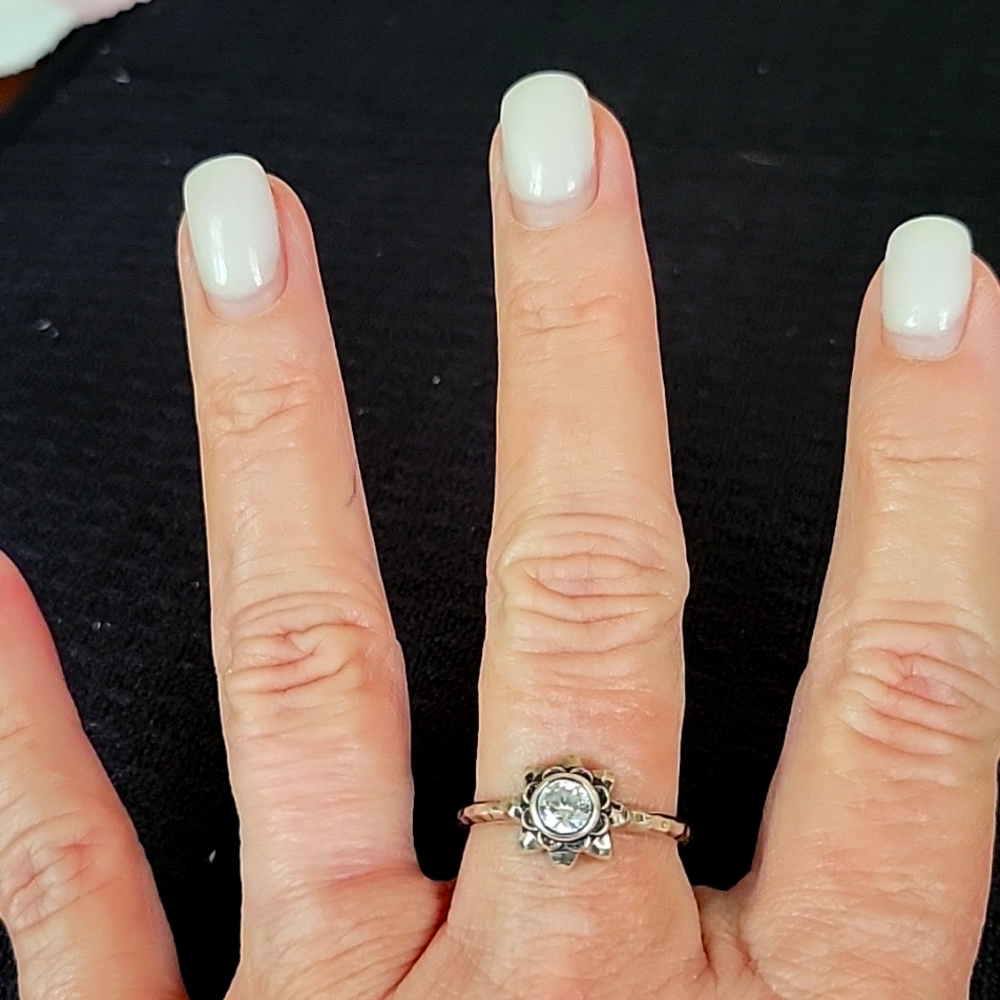 Simple .925 Sterling ring with CZ